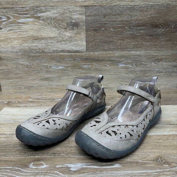 JBU Wildflower Mary Jane Leather Taupe Casual Shoe Women's Size 9.5 - Picture 1 of 6